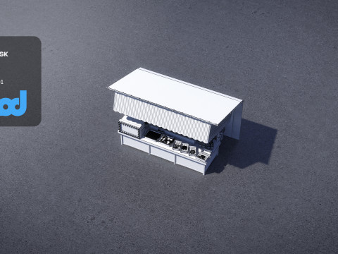 Japanese Street Stall 0001 Takoyaki Stand 3Dモデル