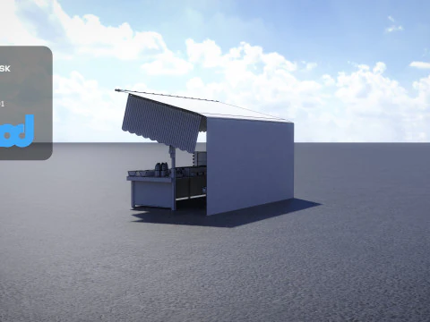 Japanese Street Stall 0001 Takoyaki Stand 3D Model