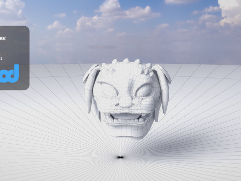 Chinese Lion Dance Head Mask Modèle 3D
