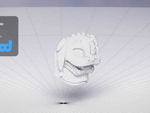 Chinese Lion Dance Head Mask Modèle 3D