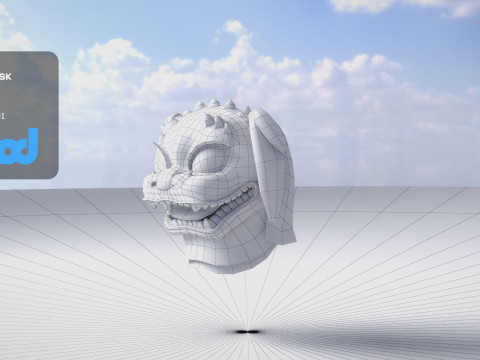Chinese Lion Dance Head Mask Modèle 3D