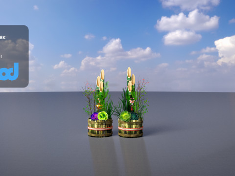 Decorative Pine Branches 3D Model