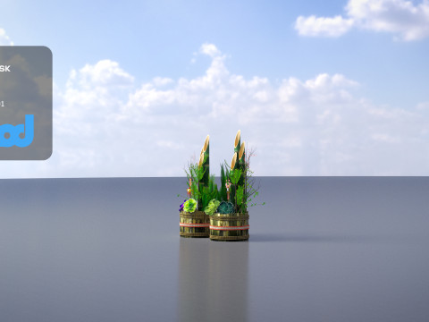 Decorative Pine Branches Model 3D