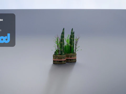 Decorative Pine Branches 3D Model