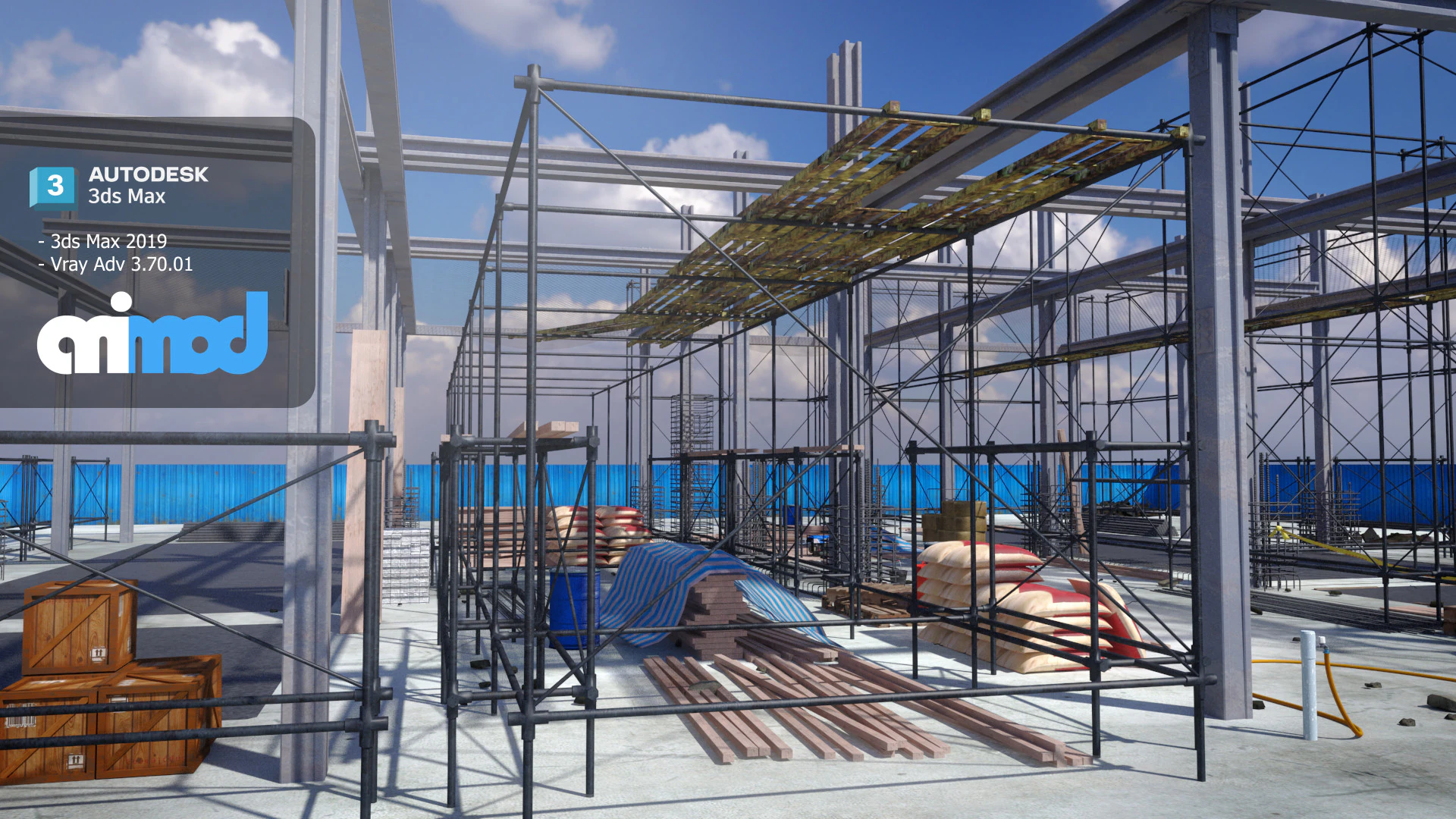Construction Site 3D Model .c4d .max .obj .3ds .fbx .stl .blend 