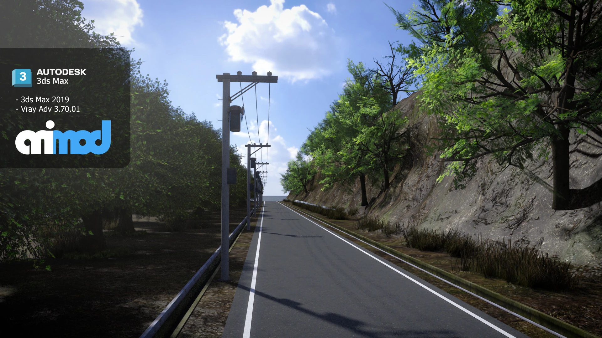 Mountain Road 3D Model .c4d .max .obj .3ds .fbx .stl .blend 