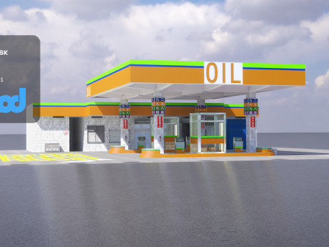 Gas Station 3D Model