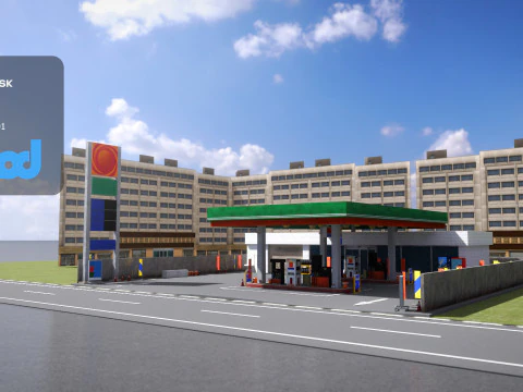 ガソリンスタンドのトイレ 3Dモデル