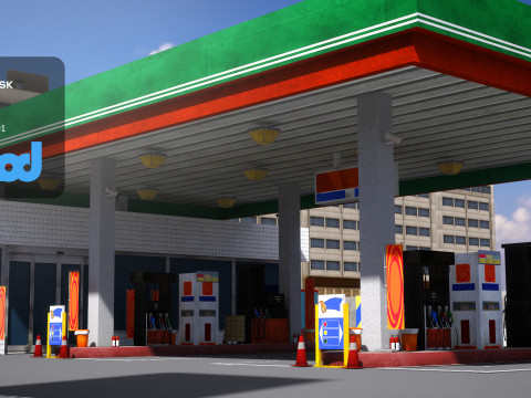 Gas Station Toilet Modello 3D