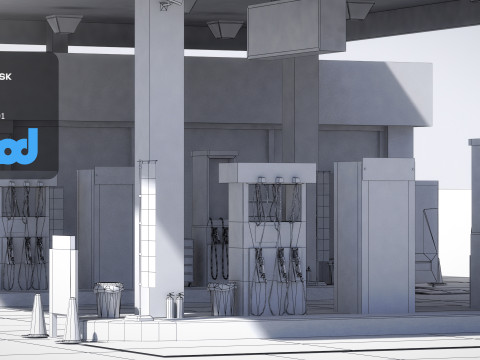 Gas Station Toilet Modello 3D