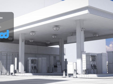 Gas Station Toilet Modello 3D