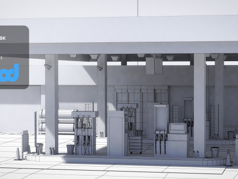 Gas Station Toilet Modello 3D