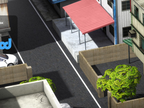 TW Street Houses 3D Модель