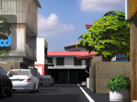TW Street Houses 3D Модель