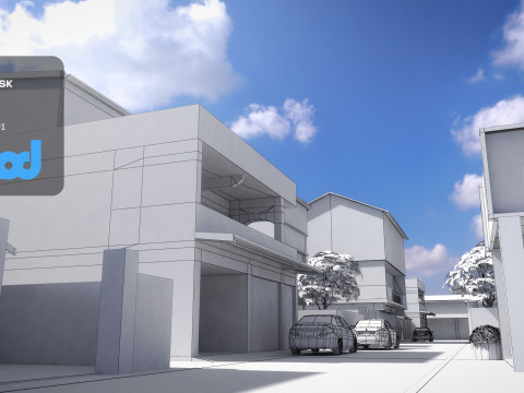 TW Street Houses 3D Модель