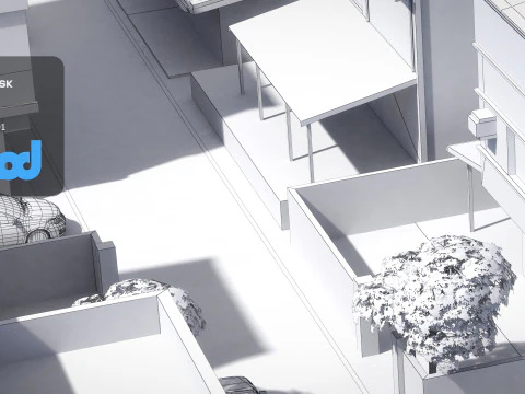 TW Street Houses 3D Model