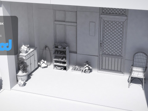TW Street Houses 3D Модель