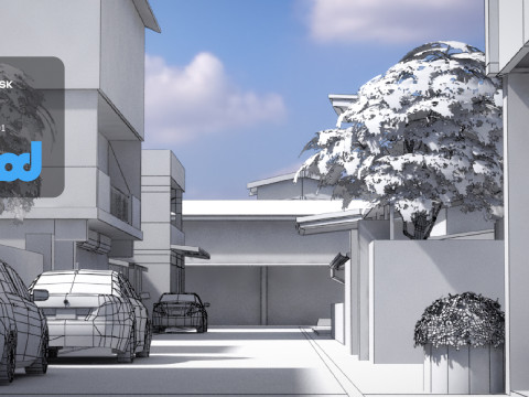TW Street Houses 3D Модель