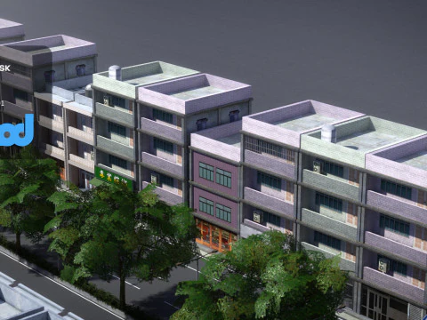 Suburbs Street 001 3D Model