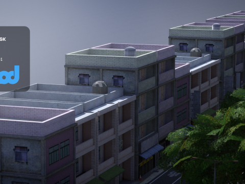 Suburbs Street 001 Model 3D