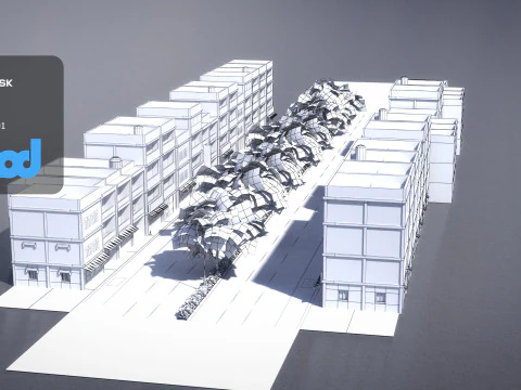 Suburbs Street 001 3D Model