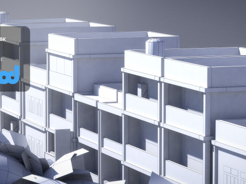 Suburbs Street 001 Model 3D