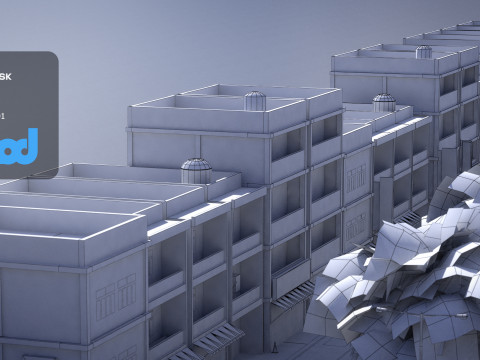 Suburbs Street 001 Model 3D