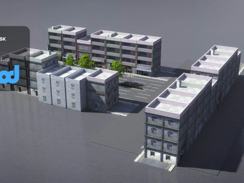Suburbs Street 002 3D Model