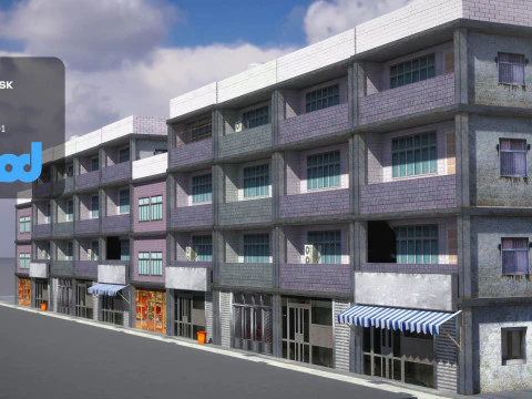 Suburbs Street 002 3D Model