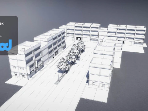 Suburbs Street 002 3D Model