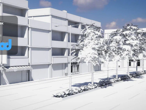 Suburbs Street 002 3D Model