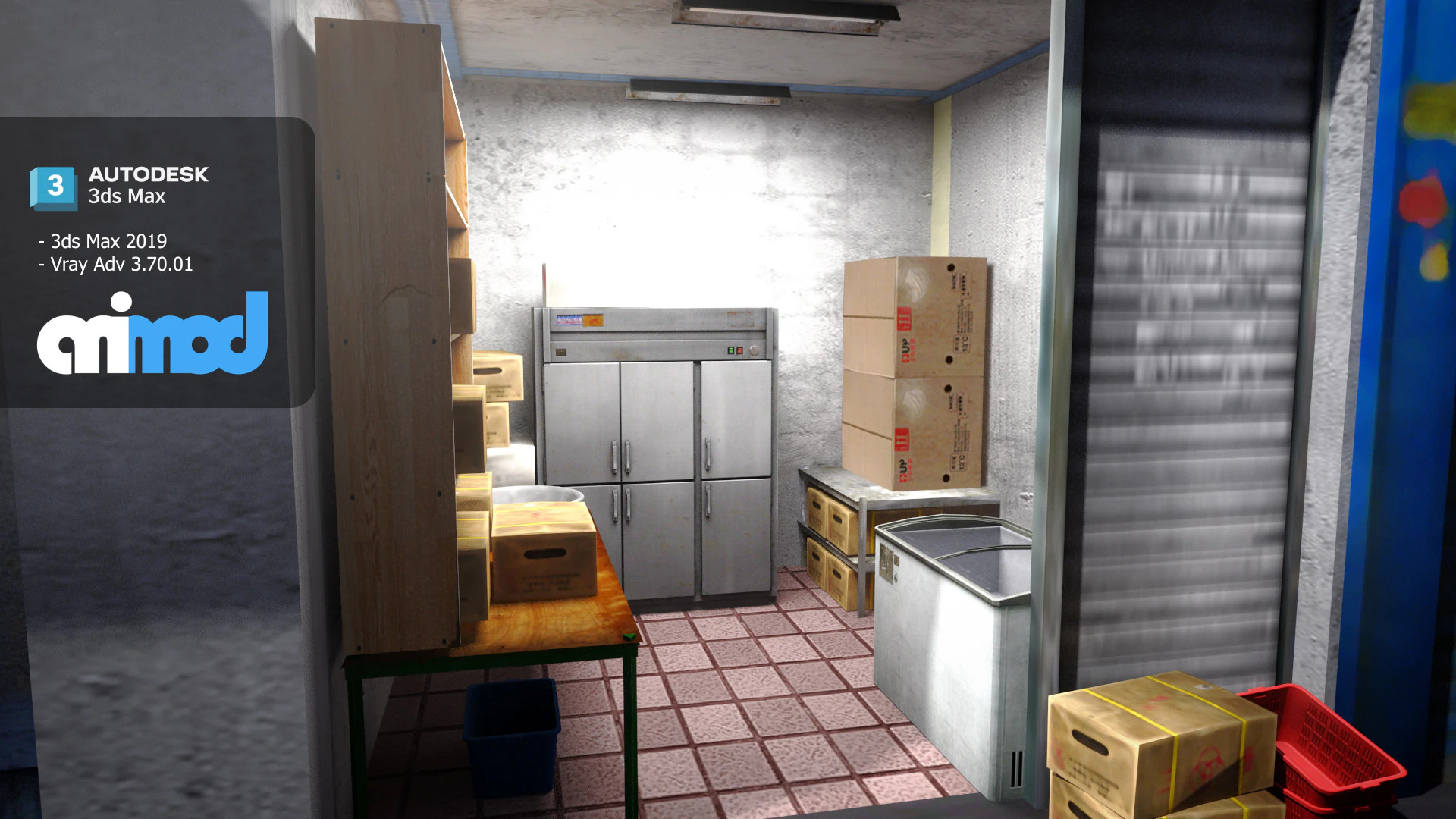 Street With Tofu Pudding Store 3D Model .c4d .max .obj .3ds .fbx .stl .blend 