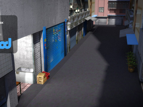 Street With Tofu Pudding Store 3D Model