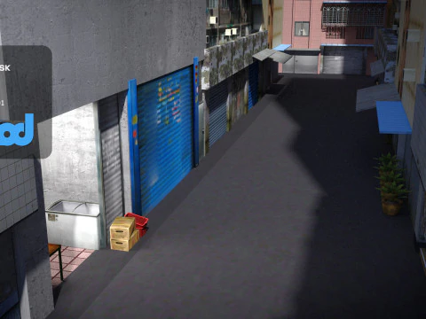 Street With Tofu Pudding Store 3D Model