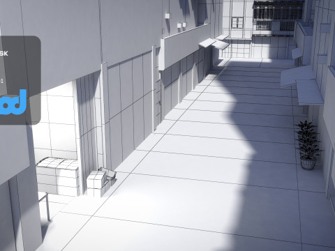 Street With Tofu Pudding Store 3D Model