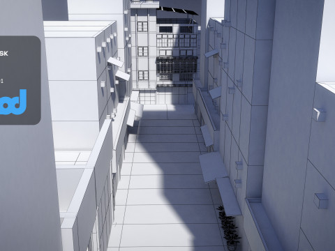 Street With Tofu Pudding Store 3D Model