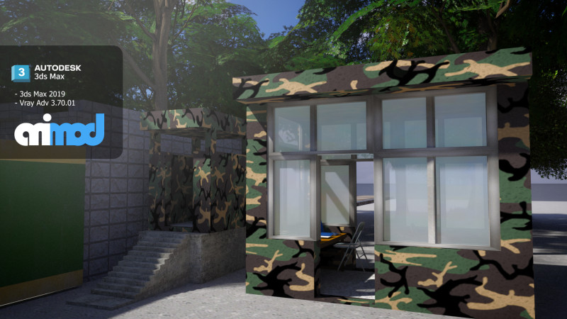 Military Camp Entrance Modelo 3D .c4d .max .obj .3ds .fbx .stl .blend 