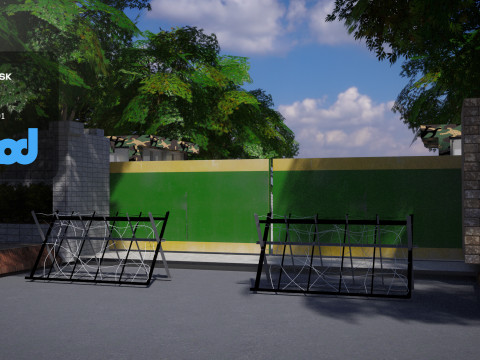 Military Camp Entrance Modelo 3D