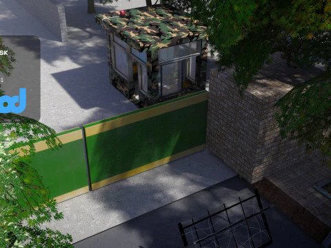 Military Camp Entrance 3D Model