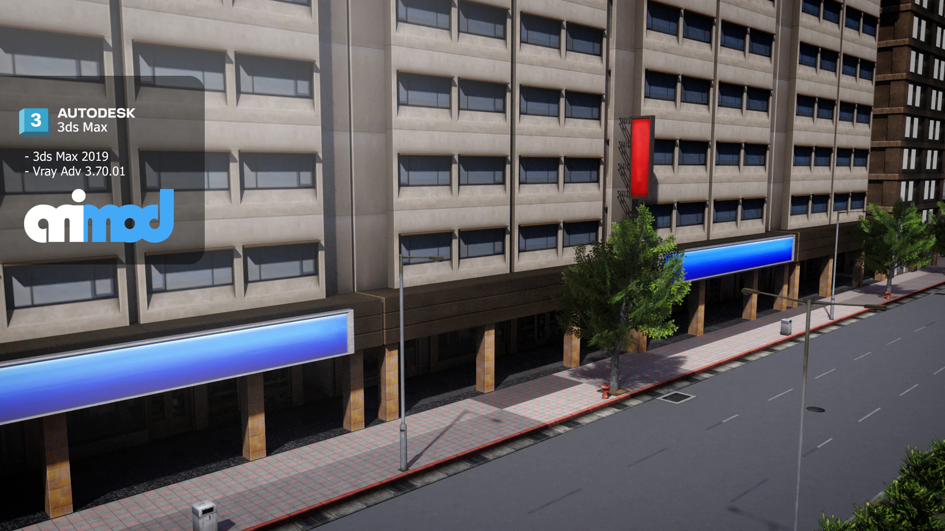 TW Street 001 3D Model .c4d .max .obj .3ds .fbx .stl .blend 