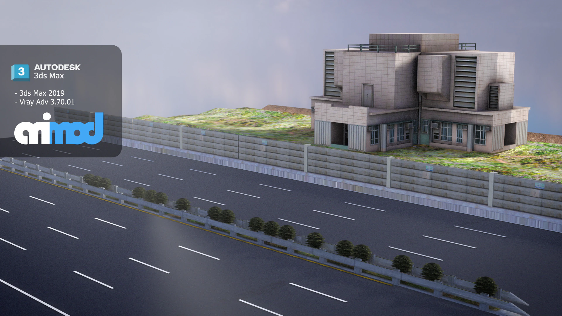 Tw Industrial Road 001 3D Model .c4d .max .obj .3ds .fbx .stl .blend 