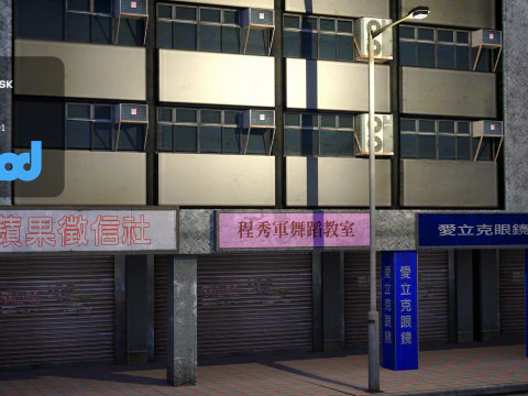Tw Street Night 3D Model
