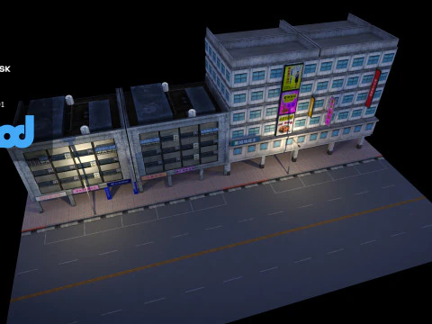 Tw Street Night 3D Model