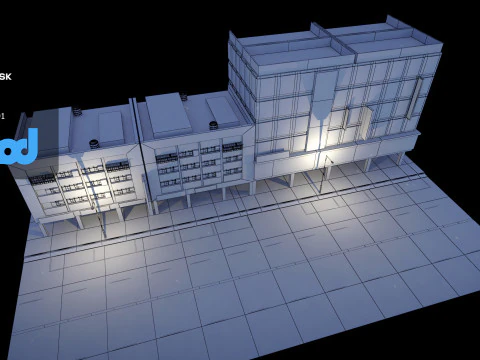 Tw Street Night 3D Model