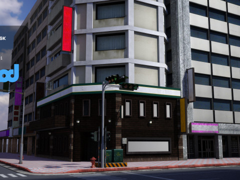 Tw Street T Intersection 01 3D Model