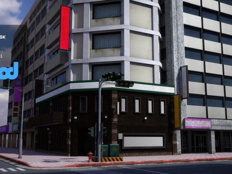 Tw Street T Intersection 01 3D Model
