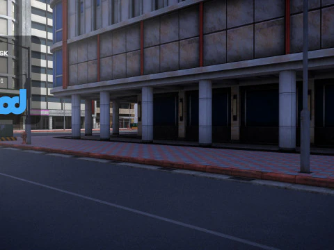 Tw Street T Intersection 01 3D Model