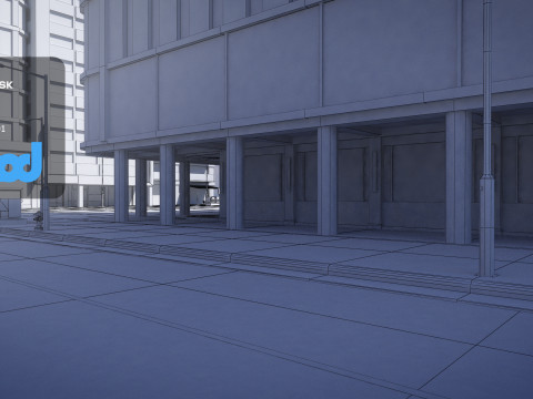 Tw Street T Intersection 01 3D Model