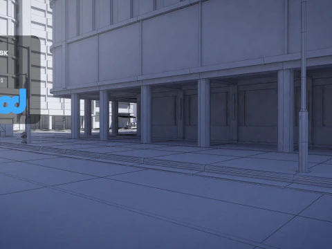 Tw Street T Intersection 01 3D Model