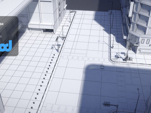 Tw Street T Intersection 01 3D Model